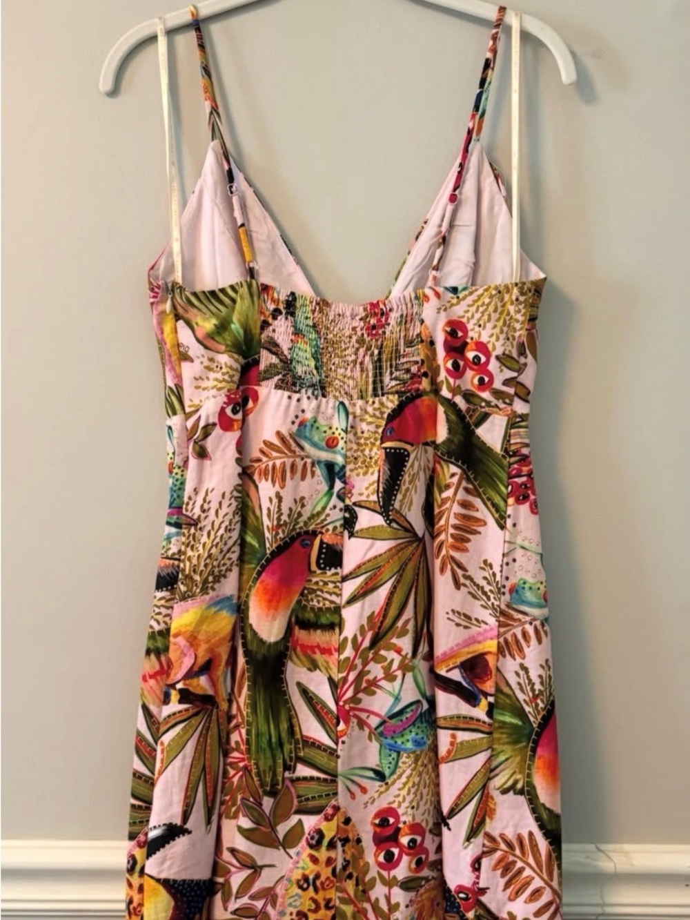 NWOT Farm Rio Tropical Bird Print Wrap Dress - Multicolor “Into the Jungle” Sz S - Picture 3 of 4